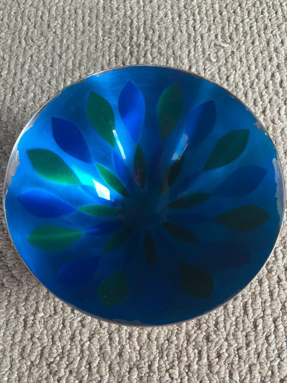 Newport Bowl, c. 1960 by Gorham Manufacturing Company Enameled Design - AS IS